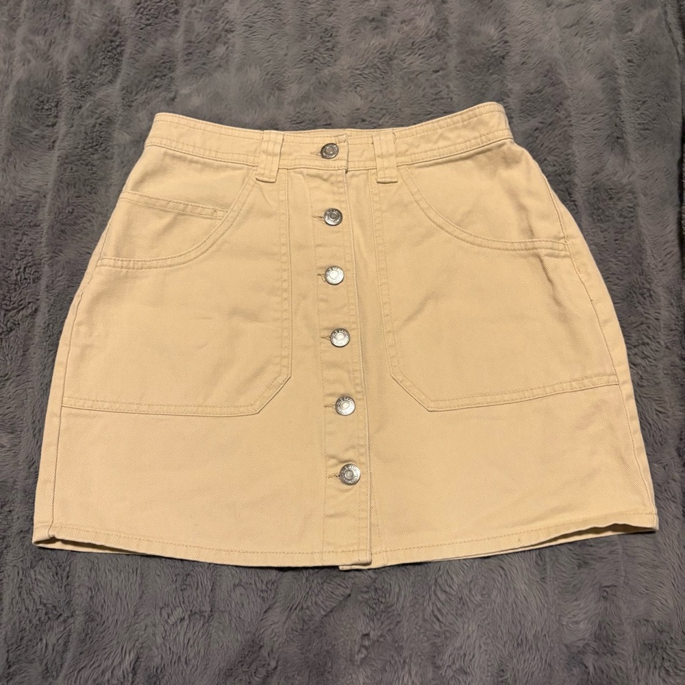 Old Navy Tan Button-Front Mini Skirt